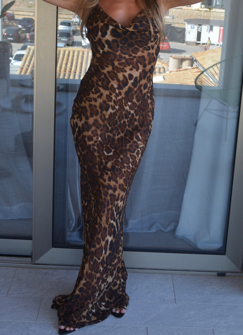 Vestido leopard print
