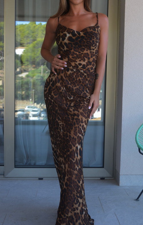 Vestido leopard print
